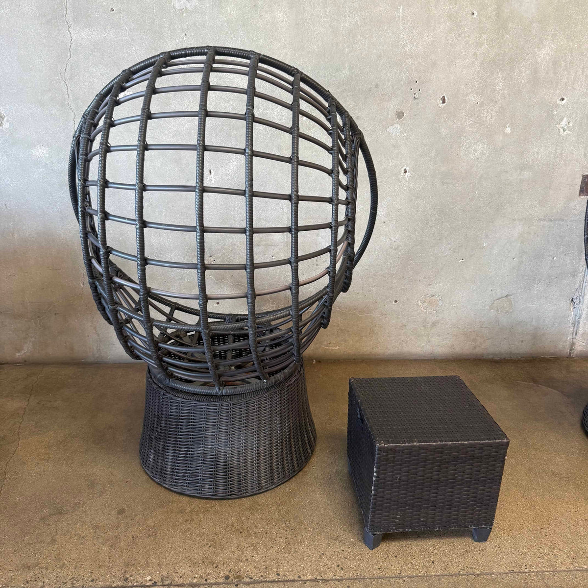 Alfresco Home Nadine Outdoor Wicker Swivel Chair & Stool #2