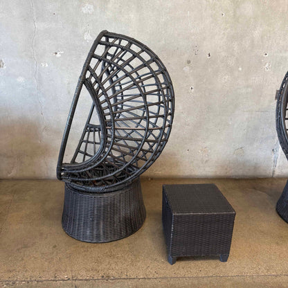 Alfresco Home Nadine Outdoor Wicker Swivel Chair & Stool #2