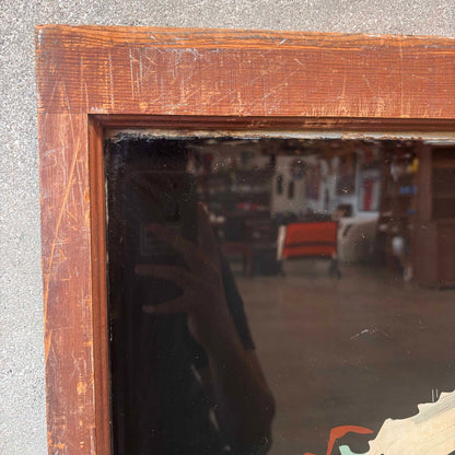 Reverse Painted Window Indian Chief