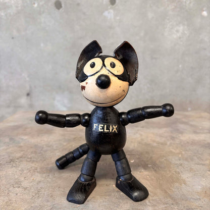 Antique Early 1920's Felix The Cat Schoen hut Jointed Wooden Articulating Toy