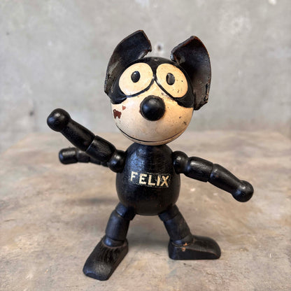 Antique Early 1920's Felix The Cat Schoen hut Jointed Wooden Articulating Toy
