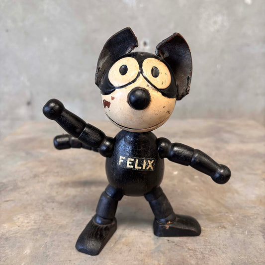 Antique Early 1920's Felix The Cat Schoen hut Jointed Wooden Articulating Toy