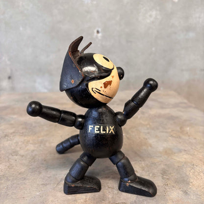Antique Early 1920's Felix The Cat Schoen hut Jointed Wooden Articulating Toy