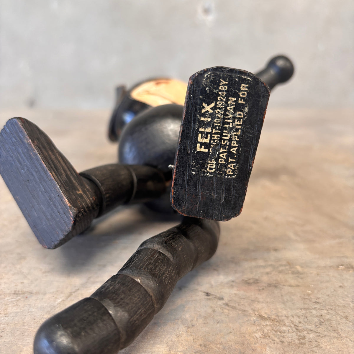 Antique Early 1920's Felix The Cat Schoen hut Jointed Wooden Articulating Toy