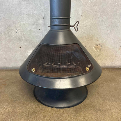 Vintage Mid Century Modern Majestic "Aztec" Matte black Finish Fireplace