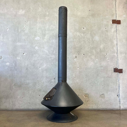 Vintage Mid Century Modern Majestic "Aztec" Matte black Finish Fireplace