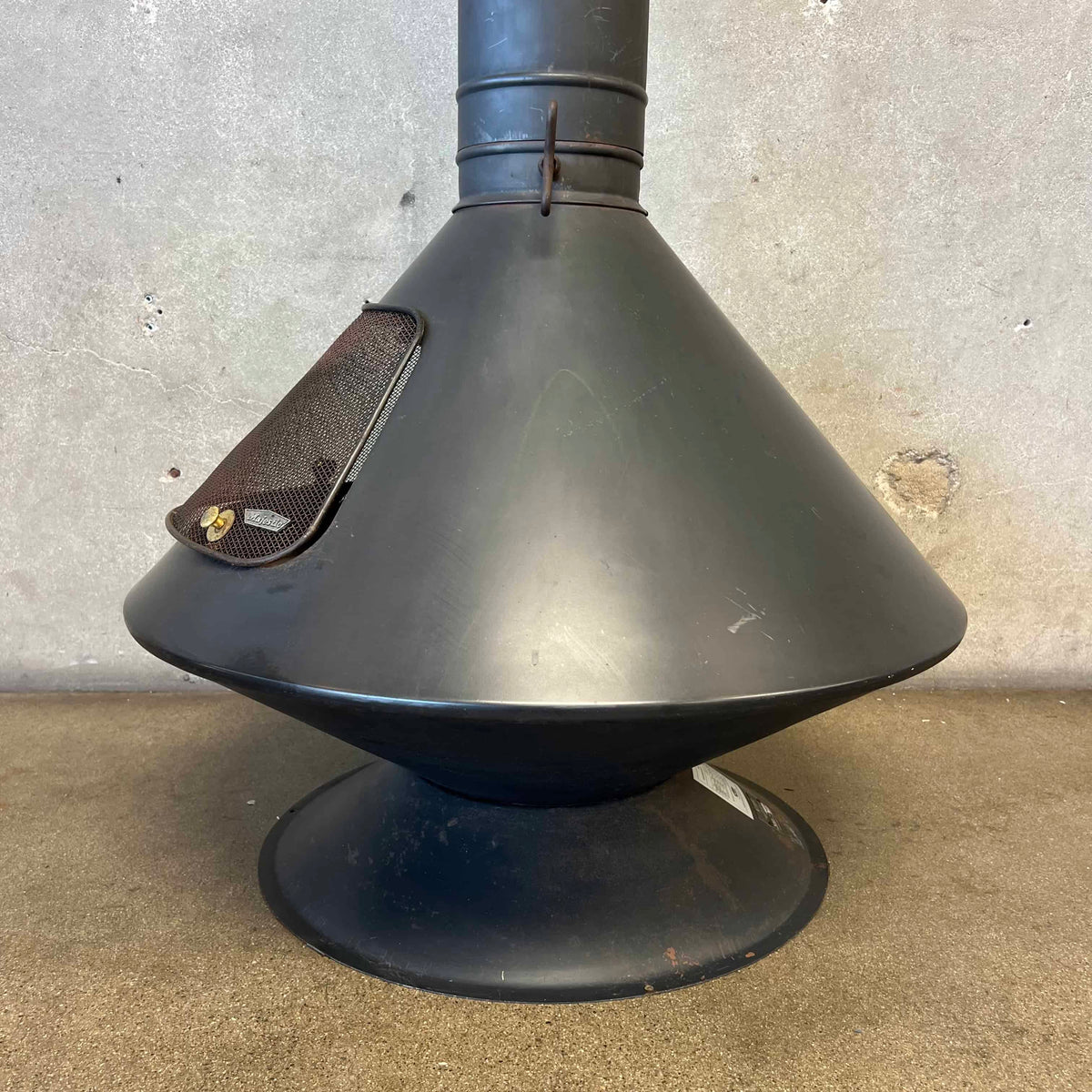 Vintage Mid Century Modern Majestic "Aztec" Matte black Finish Fireplace
