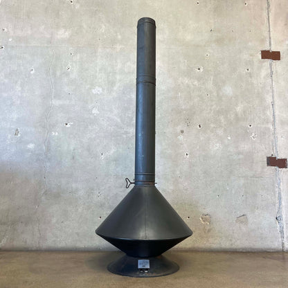 Vintage Mid Century Modern Majestic "Aztec" Matte black Finish Fireplace