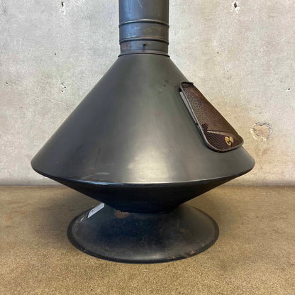 Vintage Mid Century Modern Majestic "Aztec" Matte black Finish Fireplace