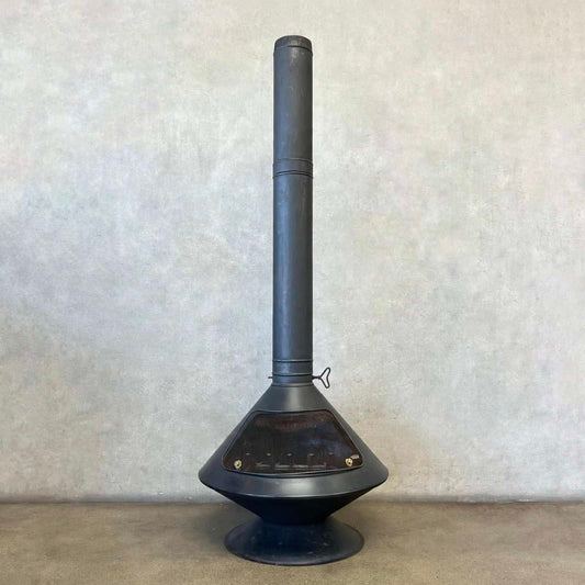 Vintage Mid Century Modern Majestic "Aztec" Matte black Finish Fireplace