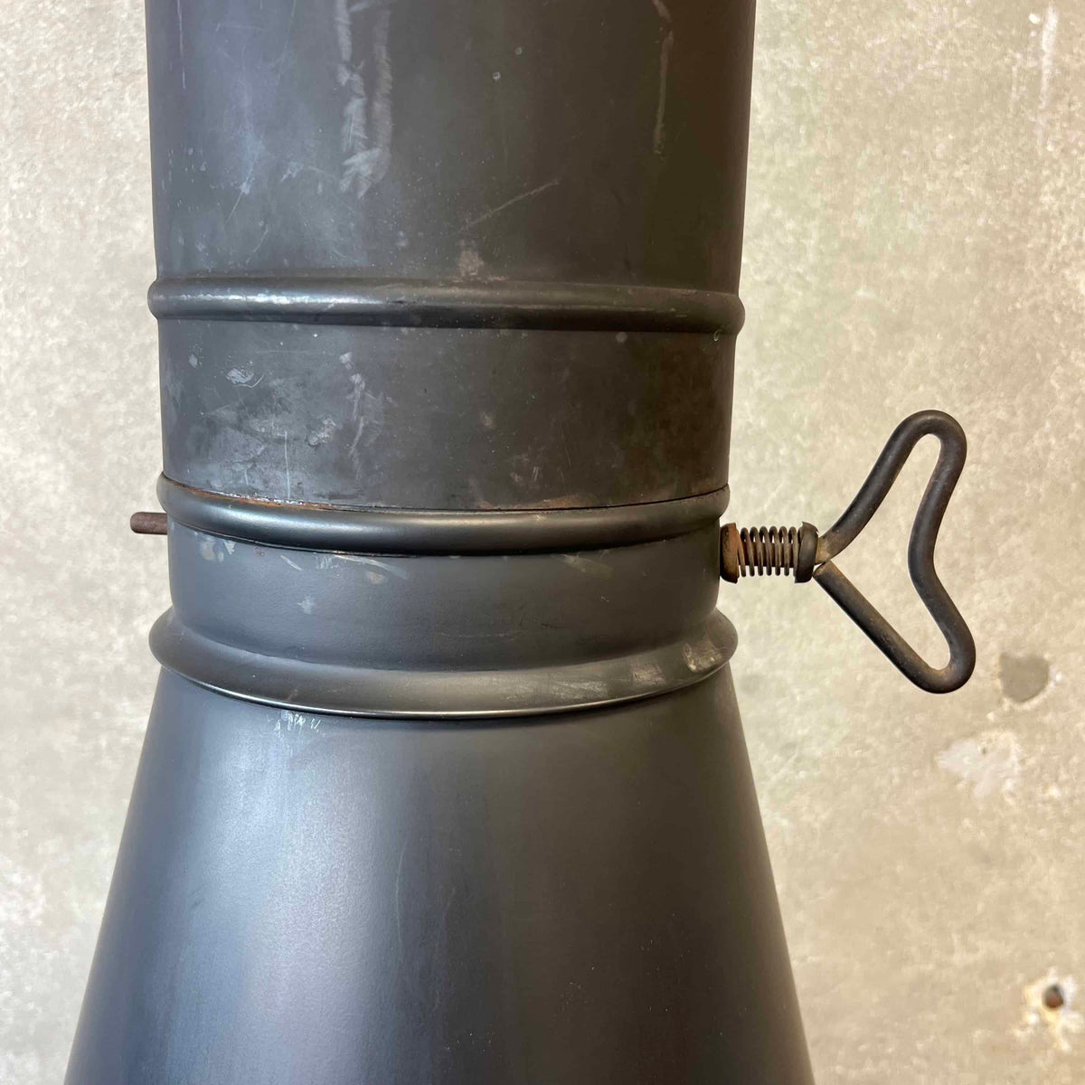 Vintage Mid Century Modern Conical Shaped Majestic Matte Black Fireplace