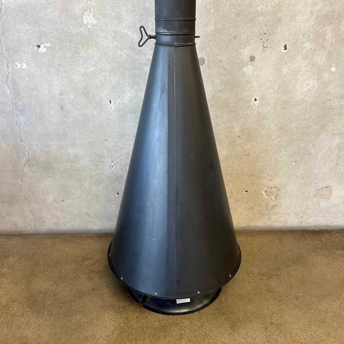 Vintage Mid Century Modern Conical Shaped Majestic Matte Black Fireplace