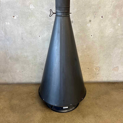 Vintage Mid Century Modern Conical Shaped Majestic Matte Black Fireplace