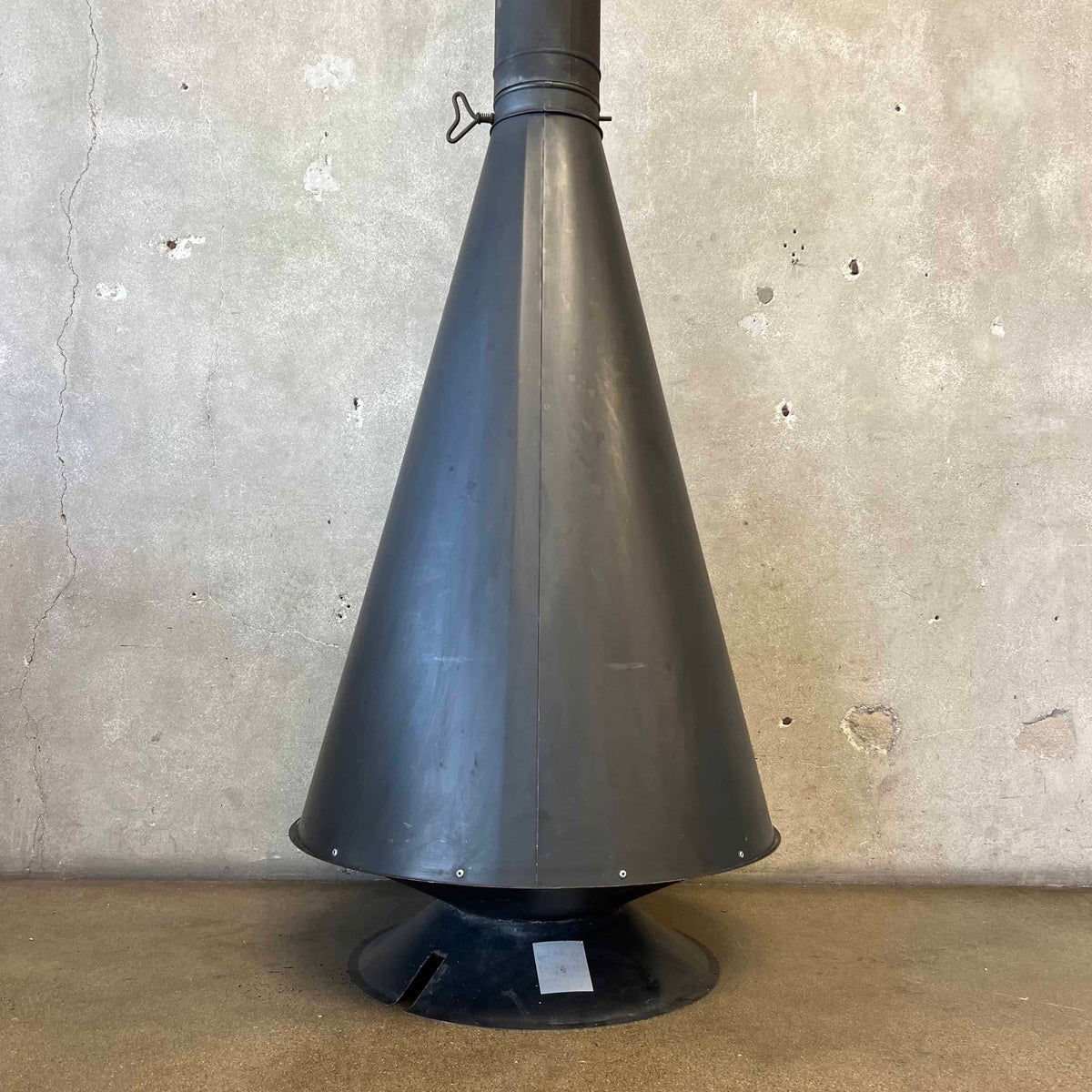 Vintage Mid Century Modern Conical Shaped Majestic Matte Black Fireplace