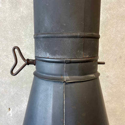 Vintage Mid Century Modern Conical Shaped Majestic Matte Black Fireplace