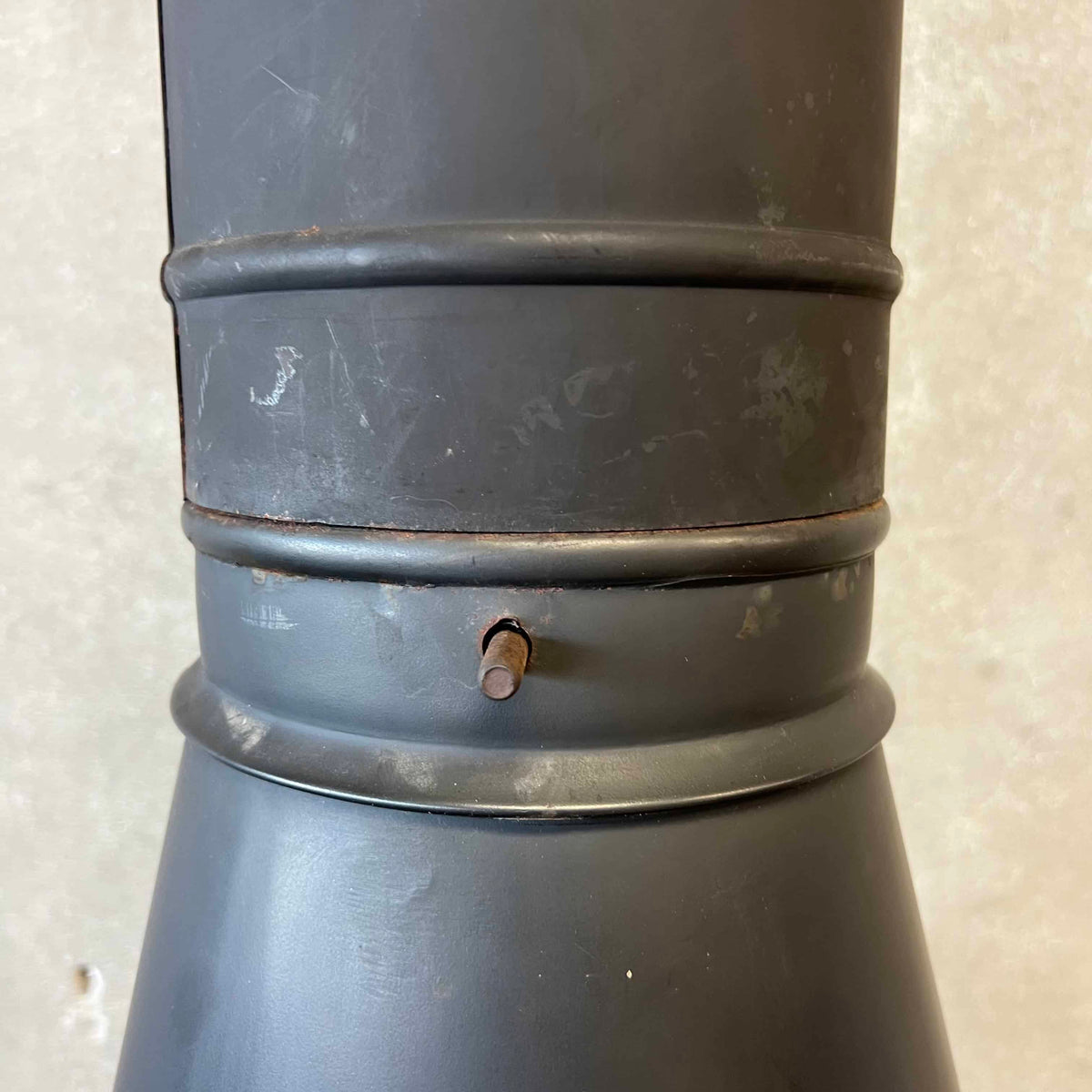 Vintage Mid Century Modern Conical Shaped Majestic Matte Black Fireplace