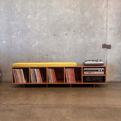 Walnut Vinyl Storage Console - Hand Built by Pete Deeble Furniture