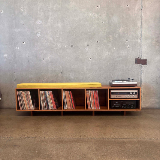 Walnut Vinyl Storage Console - Hand Built by Pete Deeble Furniture