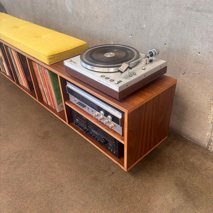 Walnut Vinyl Storage Console - Hand Built by Pete Deeble Furniture