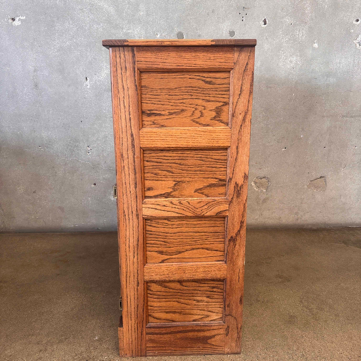 Vintage White Clad Style Oak Ice Box (Great Storage)