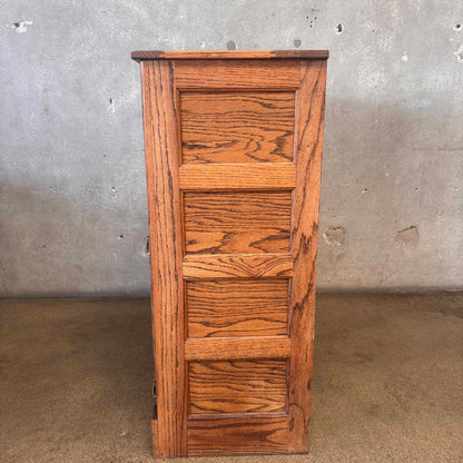 Vintage White Clad Style Oak Ice Box (Great Storage)