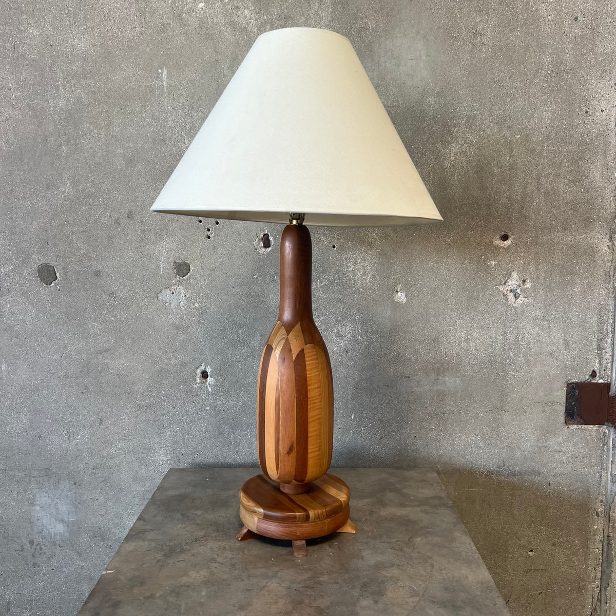 1970's Mixed Wood Lamp