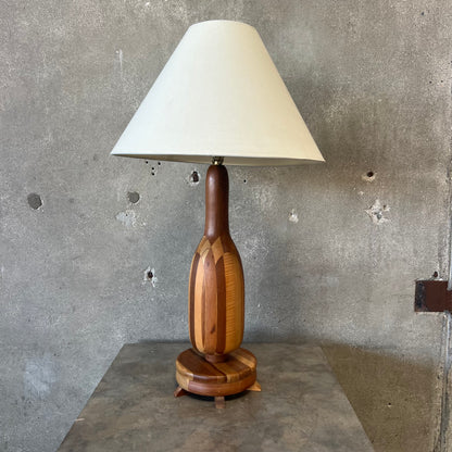 1970's Mixed Wood Lamp