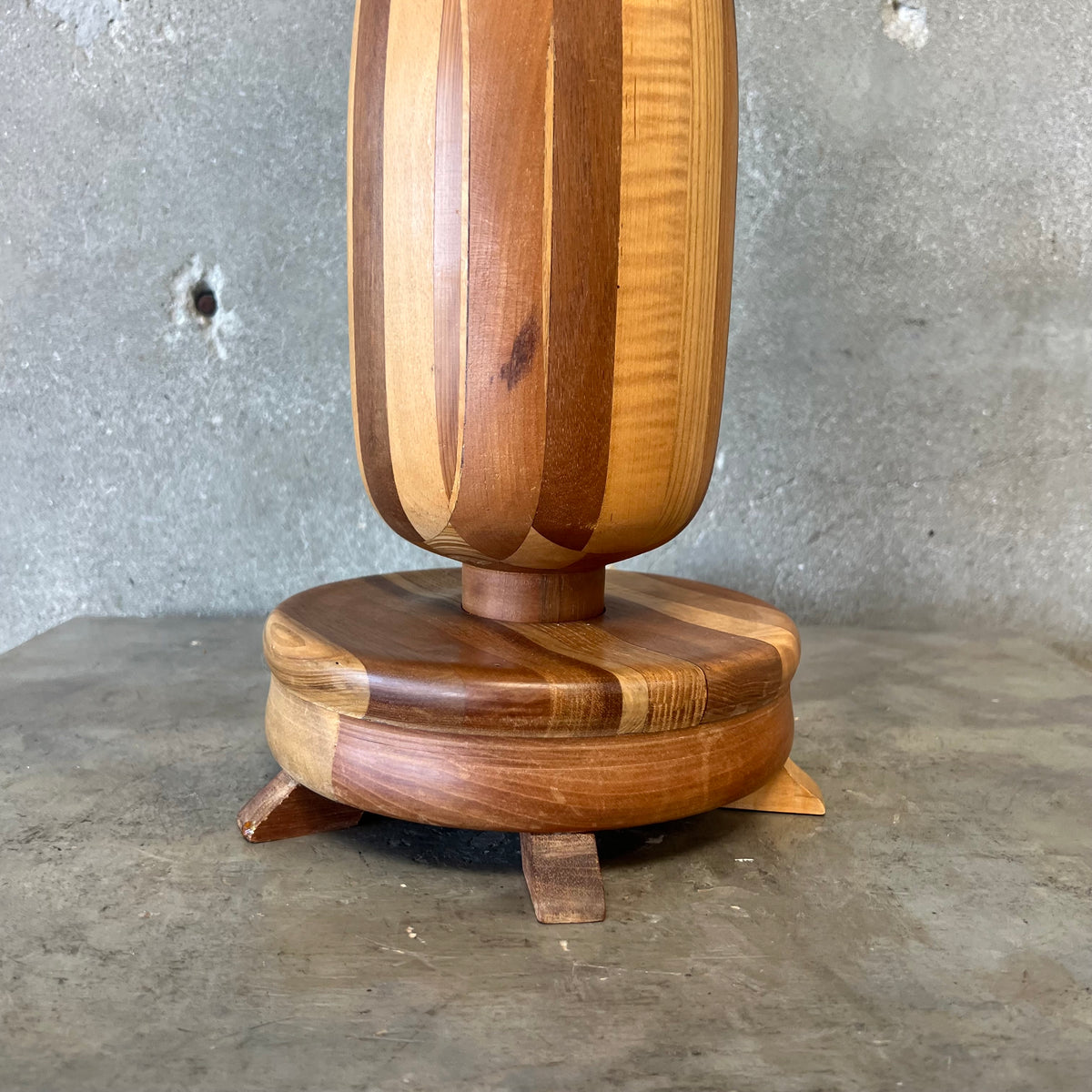 1970's Mixed Wood Lamp