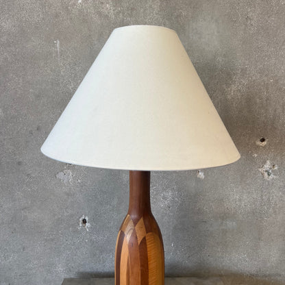 1970's Mixed Wood Lamp