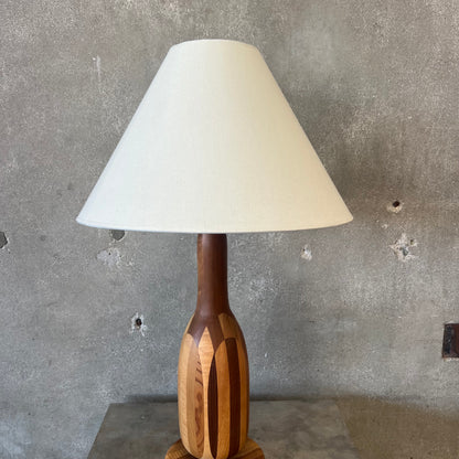 1970's Mixed Wood Lamp