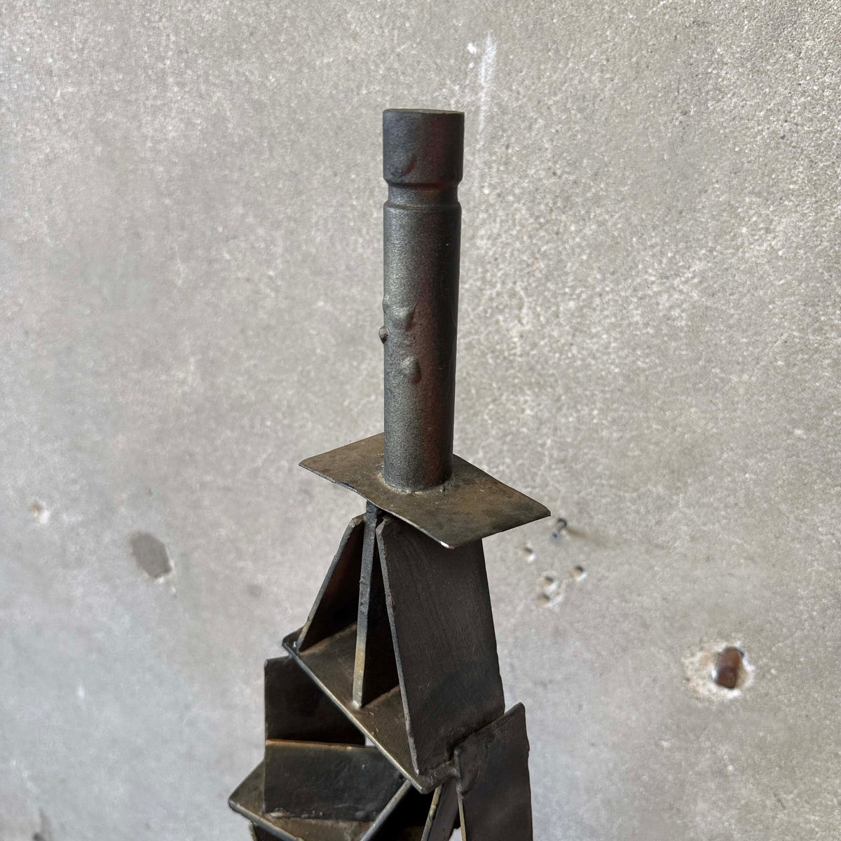 Vintage Abstract Brutalist Metal Sculpture