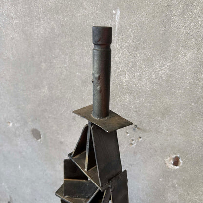 Vintage Abstract Brutalist Metal Sculpture