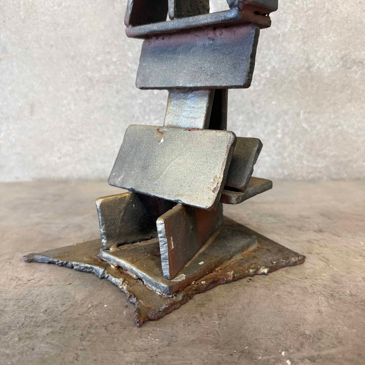 Vintage Abstract Brutalist Metal Sculpture