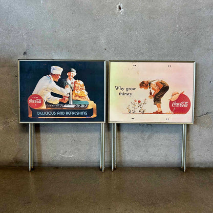 Pair of Mid Century Modern Folding Coca Cola Tray Tables