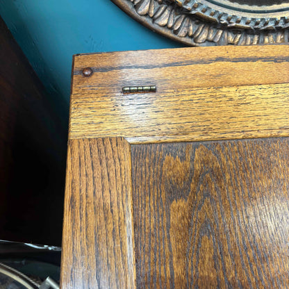 Vintage White Clad Style Oak Ice Box (Great Storage)