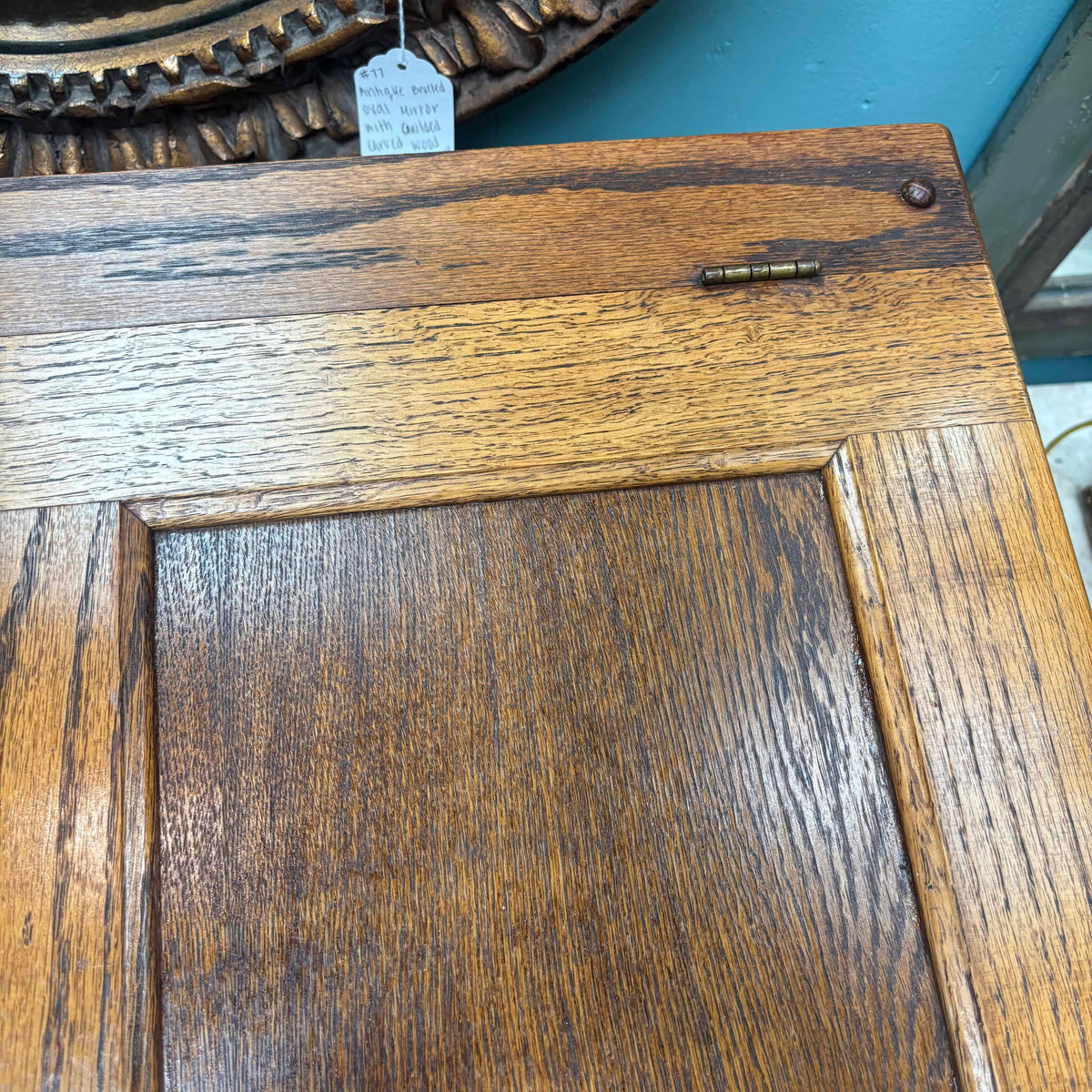 Vintage White Clad Style Oak Ice Box (Great Storage)