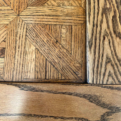 Vintage Solid Oak Parquet Coffee Table