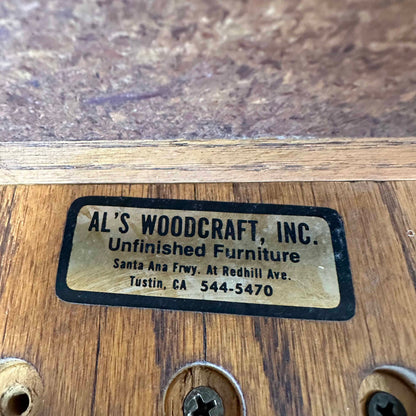 Vintage Solid Oak Parquet Coffee Table