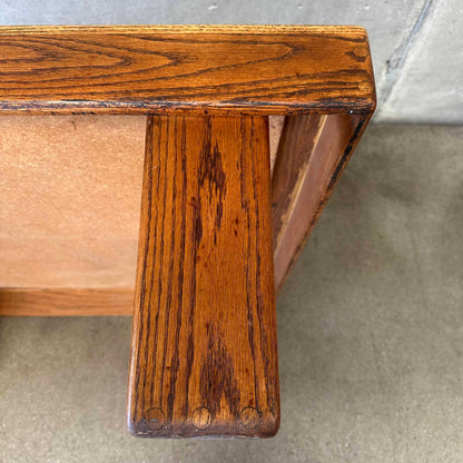 Vintage Solid Oak Parquet Coffee Table