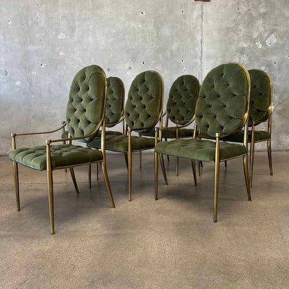 Set of 6 1970's Mastercraft Dining Chairs Designed By Bernhard Rohne