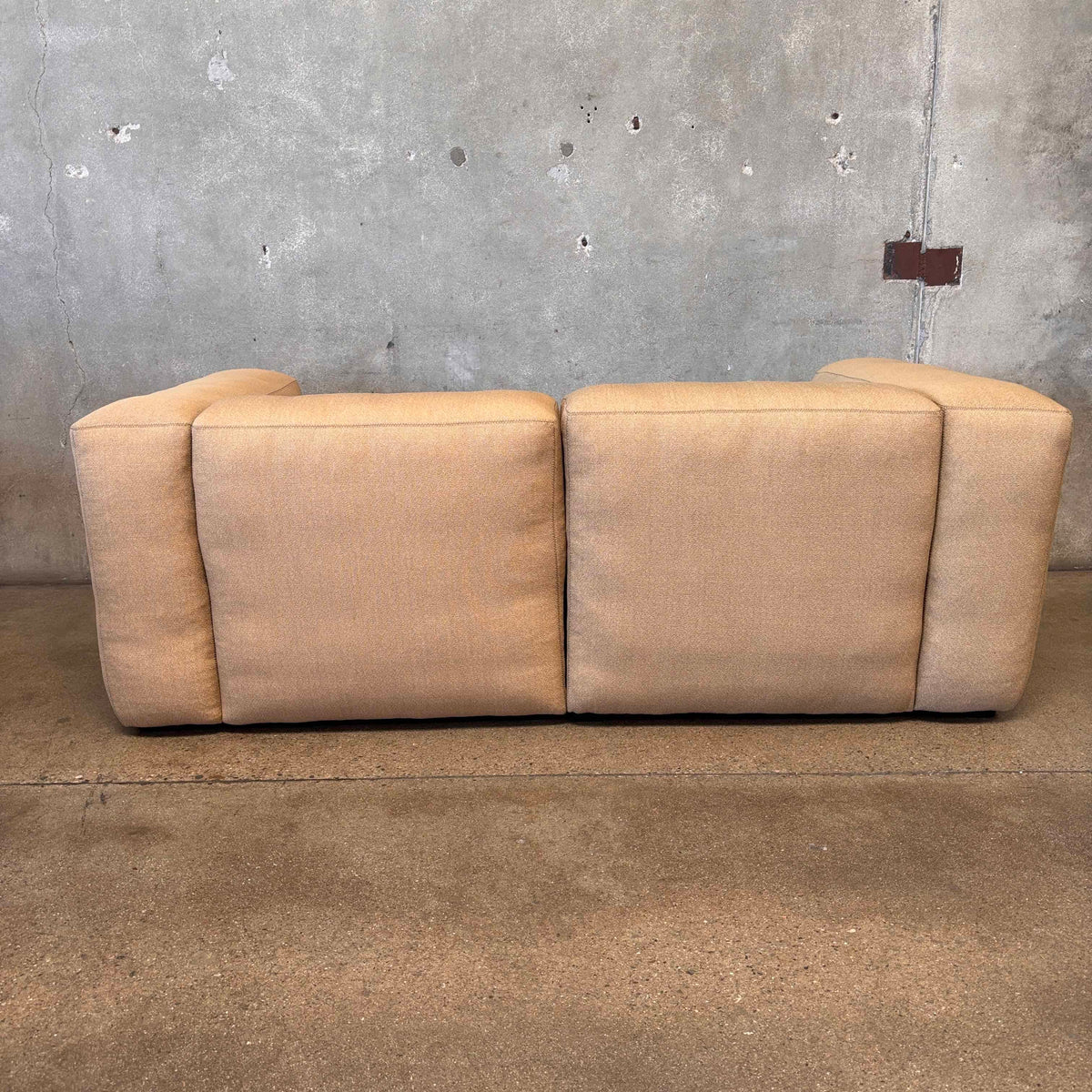 New Hay Mags Loveseat Sofa Two tone Beige/Blue Wool Fabric