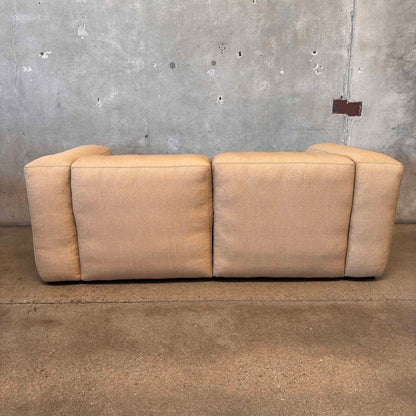 New Hay Mags Loveseat Sofa Two tone Beige/Blue Wool Fabric