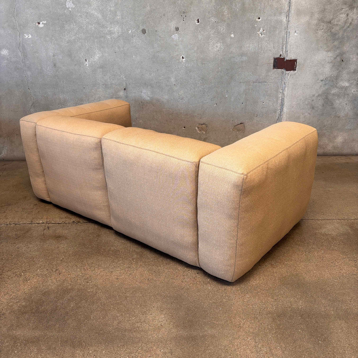 New Hay Mags Loveseat Sofa Two tone Beige/Blue Wool Fabric
