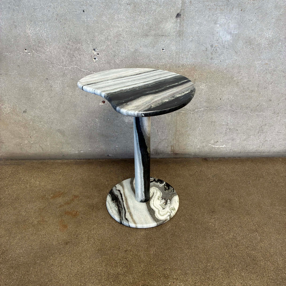Marble Side/ Cocktail Table With Boomerang Shape Top