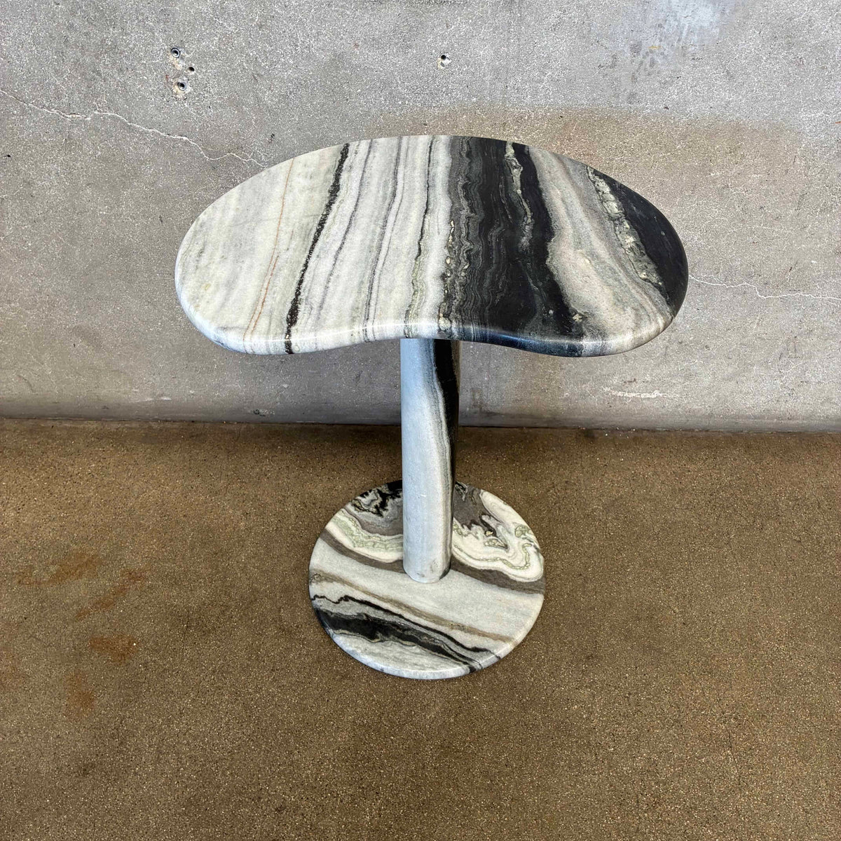 Marble Side/ Cocktail Table With Boomerang Shape Top