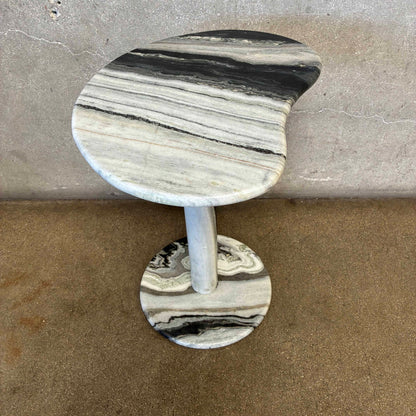 Marble Side/ Cocktail Table With Boomerang Shape Top