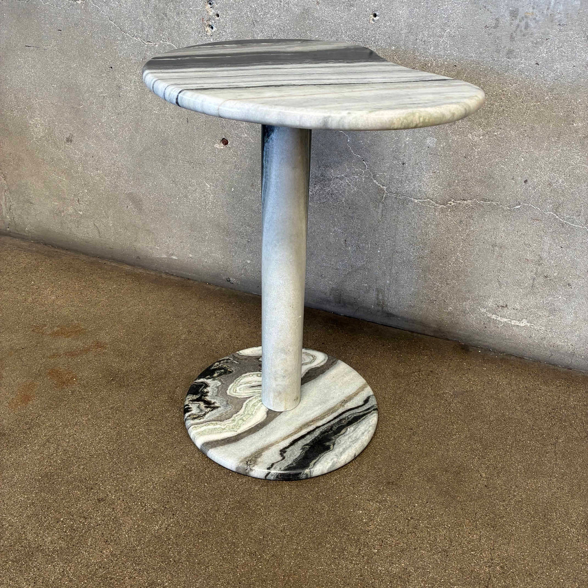Marble Side/ Cocktail Table With Boomerang Shape Top