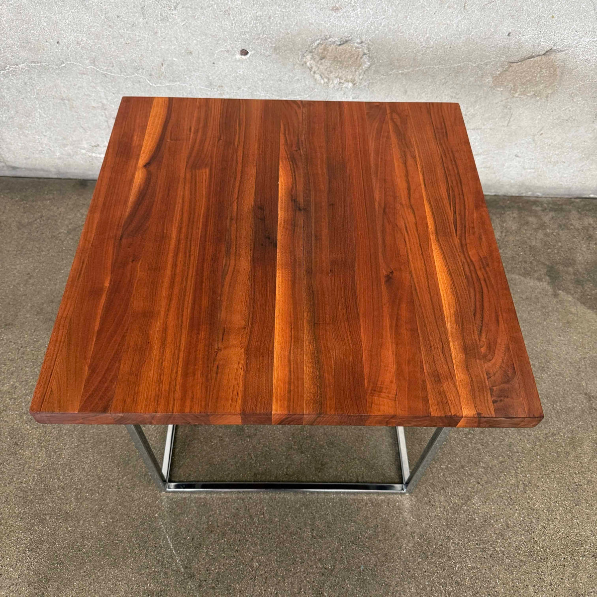 Milo Baughman Walnut Table w/ Chrome Base