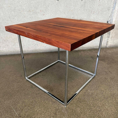 Milo Baughman Walnut Table w/ Chrome Base