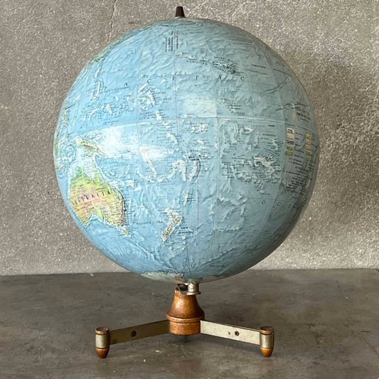 Mid Century Modern Replogle Stereo Relief 12" World Globe